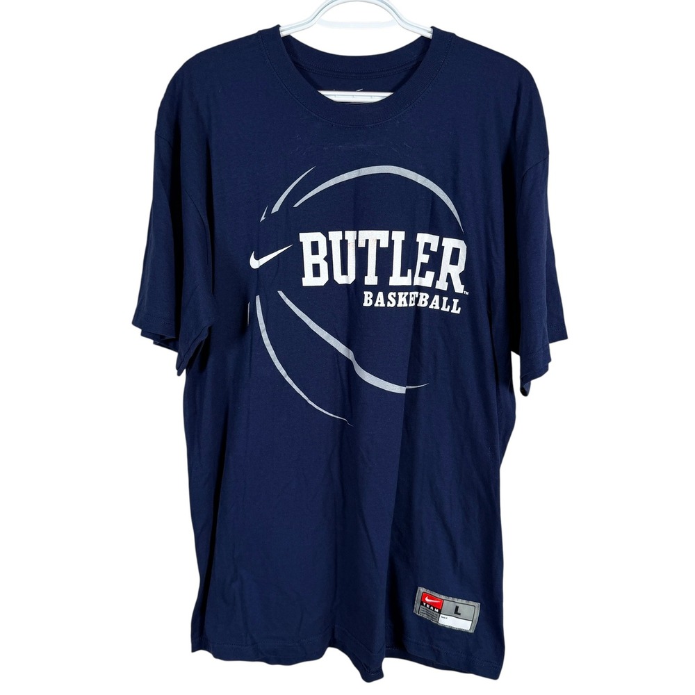 Nike Team Butler Bulldogs Basketball T-Shirt Mens L Navy Blue Loose Fit read